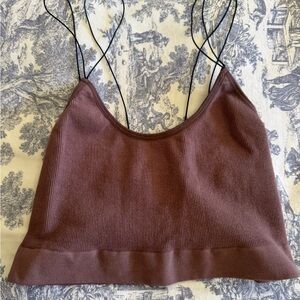 By Together Brown Crop Top Spaghetti Straps